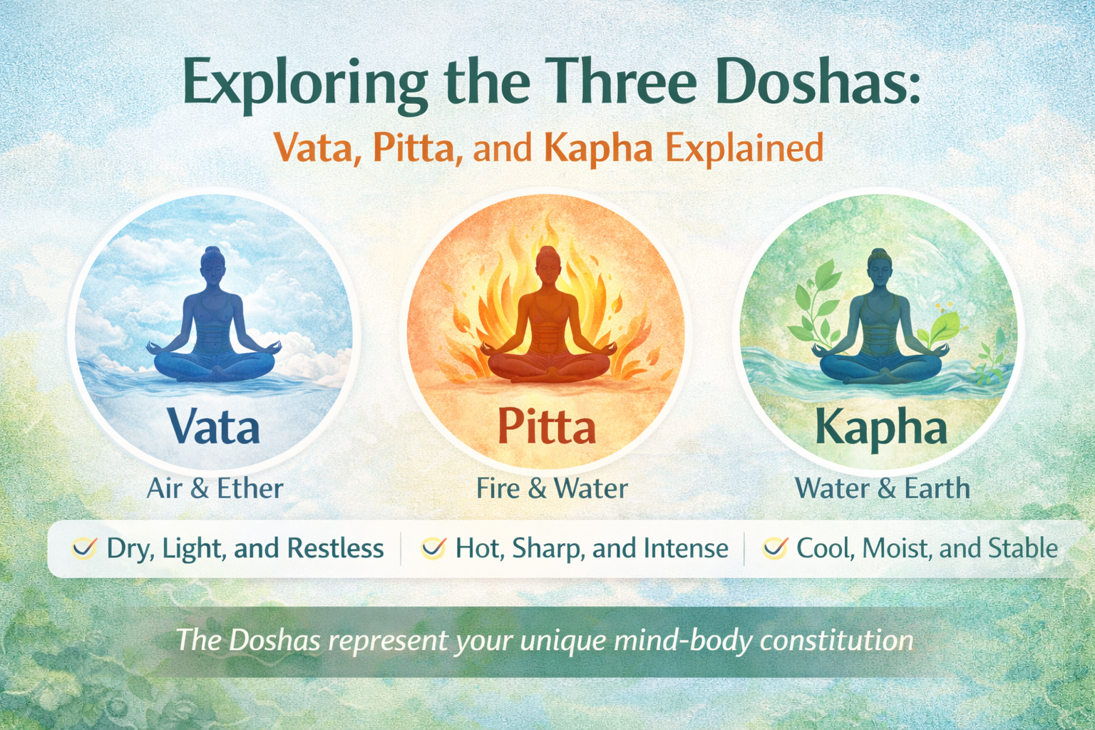 Exploring the Three Doshas: Vata, Pitta, and Kapha Explained